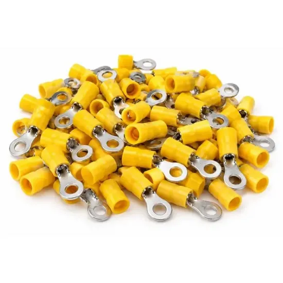 PowerMaster PM-39079 4-6mm2 Kesit 28x12x8mm Soket Sarı İzoleli Kablo Pabucu (100'lü Paket) resmi