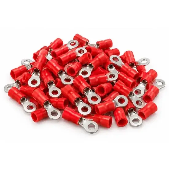 PowerMaster PM-39069 0,5-1,5mm2 Kesit 21x8x6mm Soket Kırmızı İzoleli Kablo Pabucu (100'lü Paket) resmi