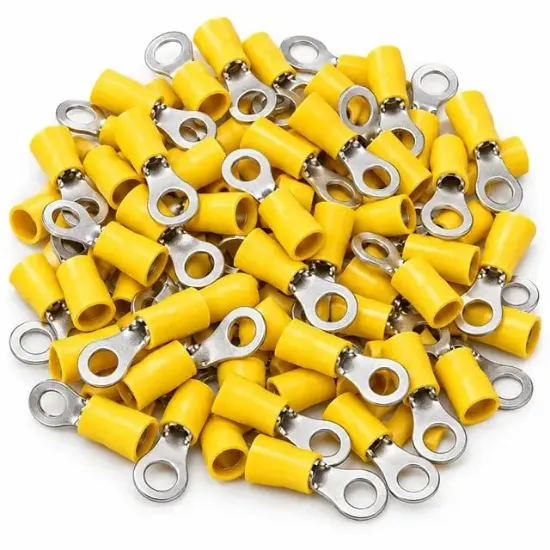 PowerMaster PM-39080 4-6mm2 Kesit 26x8x9mm Soket Sarı İzoleli Kablo Pabucu (100'lü Paket) resmi