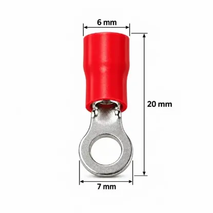 PowerMaster PM-39070 0,5-1,5mm2 Kesit 20x6x7mm Soket Kırmızı İzoleli Kablo Pabucu (100'lü Paket) resmi
