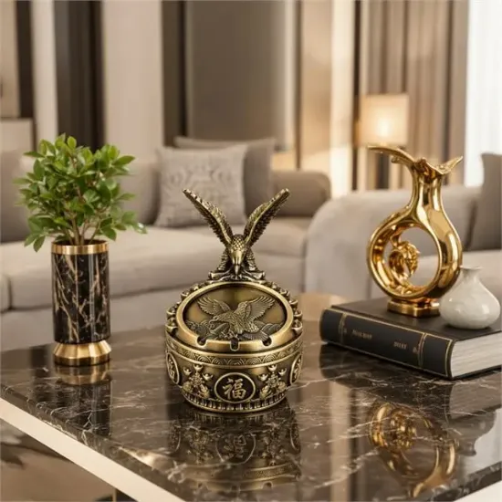 Sunup SN-38895 Antik Bronz Kartal Figürlü Dekoratif Küllük resmi