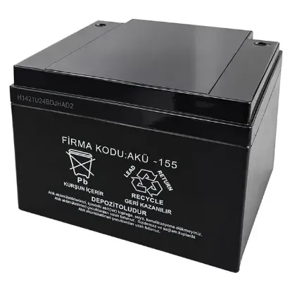 Euroone EO1226 12 Volt 26 Amper Kuru Akü Bakımsız Nikel Terminal VRLA AGM Deep Cycle resmi