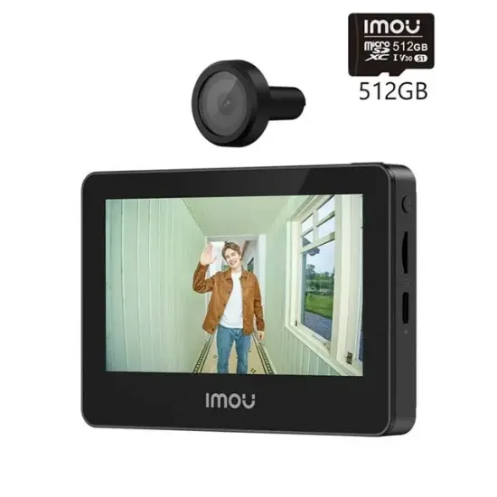 Imou VD1-5M0S VD1 2.4-5 Ghz Dual Bant Wİ-Fİ İki Yönlü Konuşma · Gece Görüş 5 MP Dahili Monitörlü Kapı Dürbünü resmi