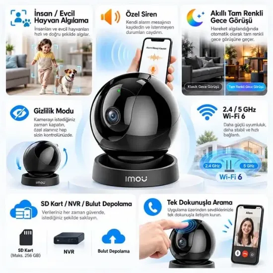 Imou IPC-S2DP-5R1S Rex 3D-R1 Akıllı Takip İki Yönlü Konuşma Gece Görüşlü 5MP Wİ-Fİ Kamera resmi