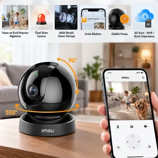 Imou IPC-S2DP-5R1S Rex 3D-R1 Akıllı Takip İki Yönlü Konuşma Gece Görüşlü 5MP Wİ-Fİ Kamera resmi