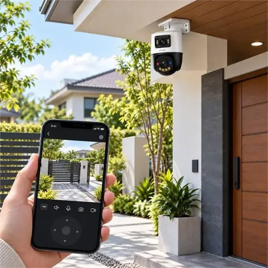 Imou IPC-PS70FP-10M0 Cruiser Dual PS70F Çift Lens (sabit + Pt) Poe İki Yönlü Ses Renkli Gece Görüş 10MP Dome Kamera resmi