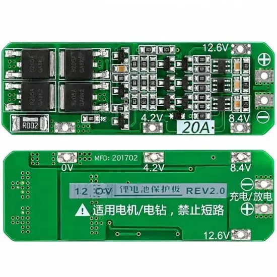 Weko 11.1V 12V 12.6V 18650 Lityum Pil Şarj Koruma Kartı - 3S 20A Matkap BMS resmi