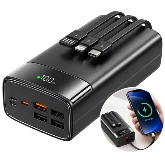 Snapron SNP-3035 22.5W LCD Erkan PD 30.000 mAh Dahili Kablolu Hızlı Şarjlı Powerbank resmi