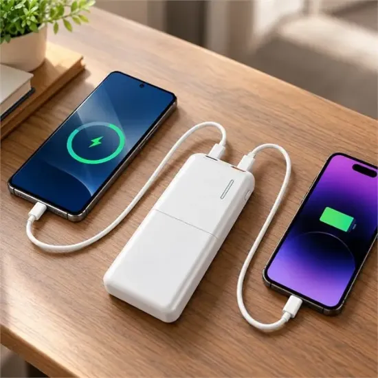 Snapron SNP-3009 Beyaz 22.5W PD 10.000mAh Dahili Kablolu Şarjlı Powerbank resmi