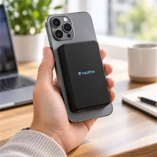 Varta 57903 Mag Pro MagSafe 5.000mAh Siyah Manyetik Kablosuz Powerbank resmi