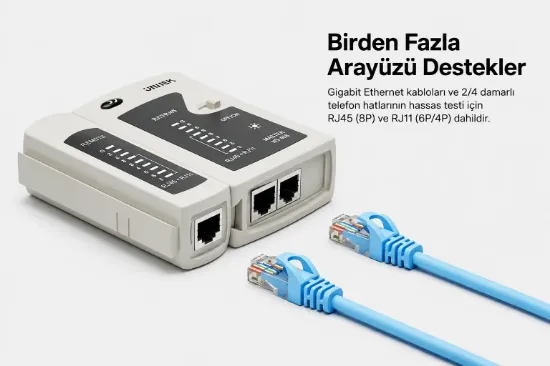 UNITEK ETHERNET KABLOSU TEST CİHAZI (OT140AGY01) resmi