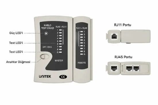 UNITEK ETHERNET KABLOSU TEST CİHAZI (OT140AGY01) resmi