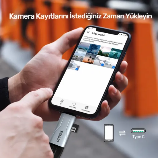 UNITEK 2' SI 1 ARADA KART OKUYUCU MICRO SD / SD (R1010A) resmi