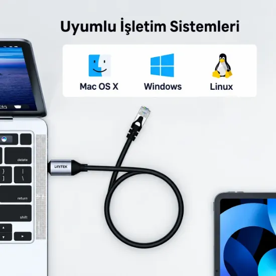 UNITEK USB-C TO ETHERNET KABLO 3M (C18148AGY01-3M) resmi