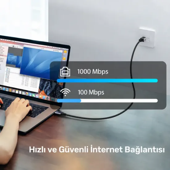 UNITEK USB-C TO ETHERNET KABLO 3M (C18148AGY01-3M) resmi