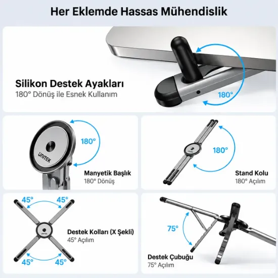UNITEK TAŞINABİLİR MANYETİK STAND (OT1121AGY01) resmi