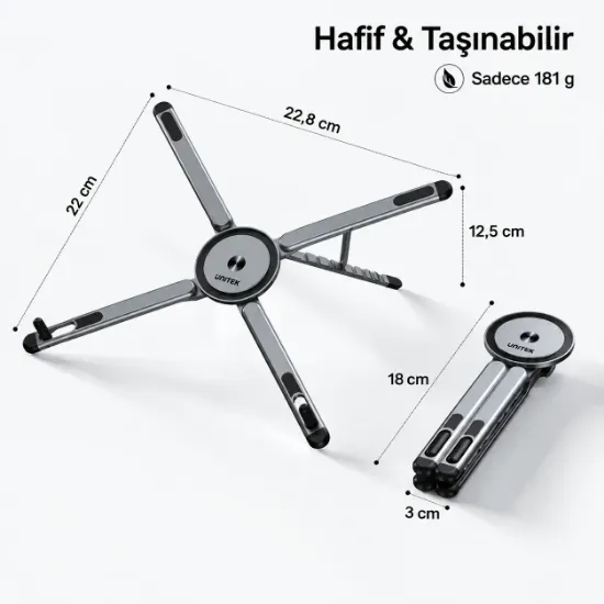 UNITEK TAŞINABİLİR MANYETİK STAND (OT1121AGY01) resmi