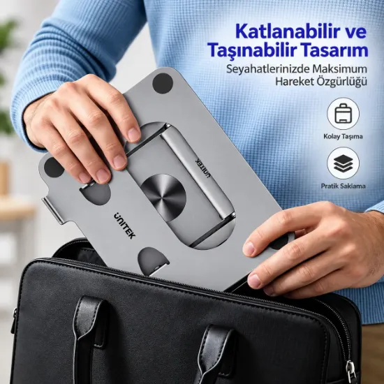 UNITEK 360° METAL 15.6” NOTEBOOK STAND (D1109CGY01) resmi