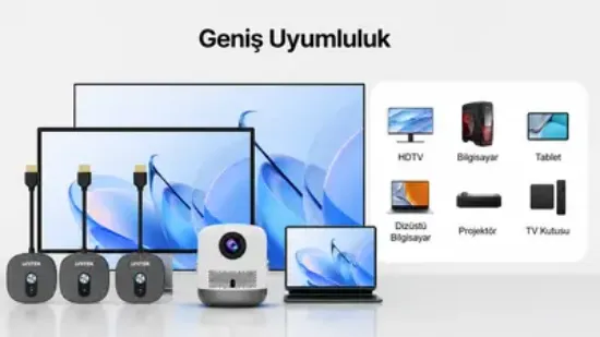 UNITEK CIFT ALICILI KABLOSUZ HDMI TRANSMITTER (V1711ABK01) resmi