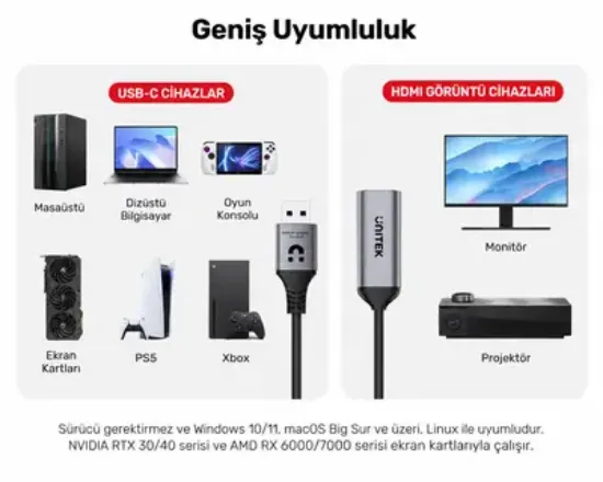 UNITEK 8K 60HZ DISPLAYPORT TO HDMI ADAPTOR (V1617AGY01) resmi