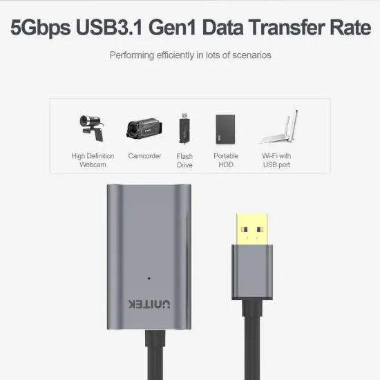 UNITEK USB3.0 PREMIUM UZATMA KABLOSU 10MT (Y-3005) resmi
