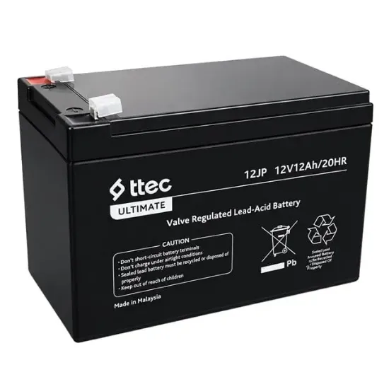 Ttec 12JP 12 Volt 12 Ah Bakımsız Kuru Akü 151x98x100mm resmi