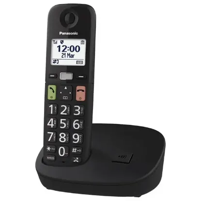 Panasonic KX-TGU110 Siyah Büyük Telsiz Dect Ev ve Ofis Telefonu Ergonomik Büyük Tuşlu resmi