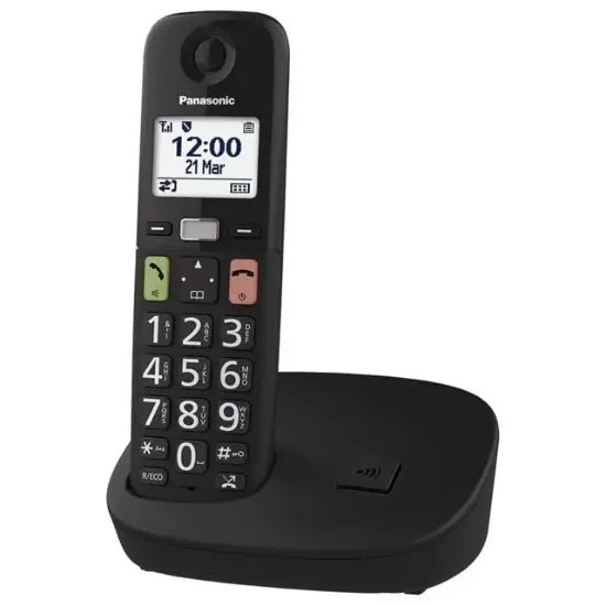 Panasonic KX-TGU110 Siyah Büyük Telsiz Dect Ev ve Ofis Telefonu Ergonomik Büyük Tuşlu resmi