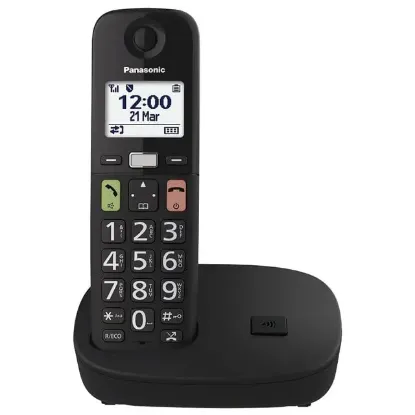 Panasonic KX-TGU110 Siyah Büyük Telsiz Dect Ev ve Ofis Telefonu Ergonomik Büyük Tuşlu resmi