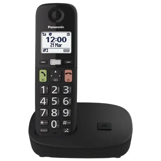 Panasonic KX-TGU110 Siyah Büyük Telsiz Dect Ev ve Ofis Telefonu Ergonomik Büyük Tuşlu resmi