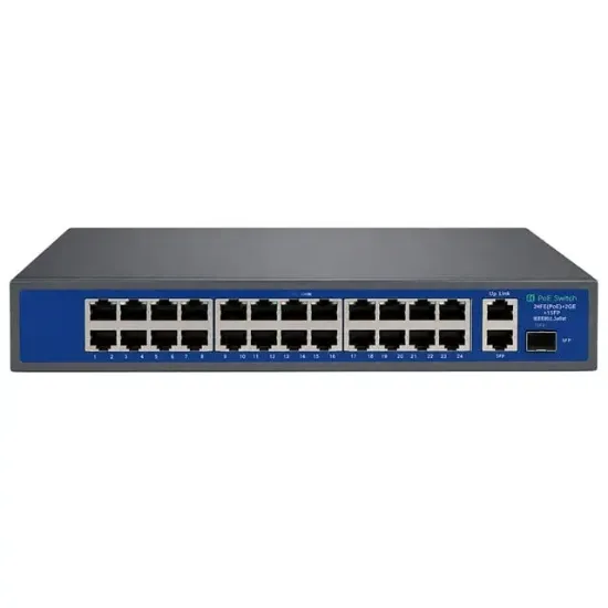 Novacom NCV-HIF2421GBL-C 400W PoE Switch - 24 Port + 2 Gigabit Uplink + 1 SFP Port resmi