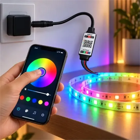 ZMR 665 Bluetooth 12V 24V 12A RGB Şerit LED Dimmer Kontrol Cihazı resmi