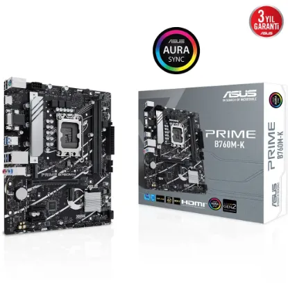ASUS PRIME B760M-K D5 DDR5 8000Mhz(OC) RGB M.2 MATX 1700P  resmi