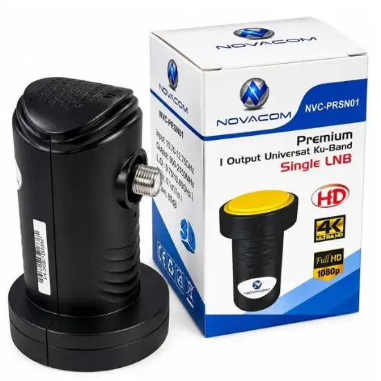 Novacom NVC-PRSN01 Premium KU-Band 4K Full HD Single Tekli Lnb resmi