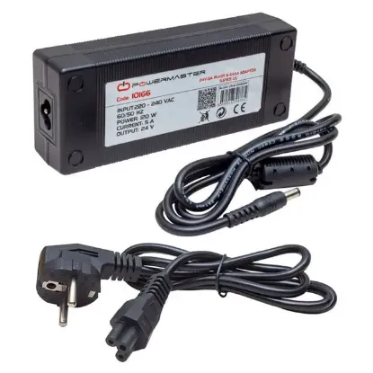 Powermaster PM-10166 24 Volt - 5 Amper - 120 Watt 5.5*2.5 Mm Uçlu Plastik Kasa Masaüstü Adaptör resmi
