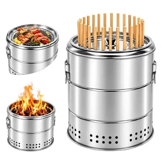 Sunup SN-38918 Dumansız Paslanmaz Çelik Kömürlü Barbekü Izgarası resmi