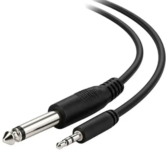 Fully-523E 6.35MM Mono Erkek-3.5MM Stereo Erkek 1.5 Metre Ses AUX Kablosu resmi