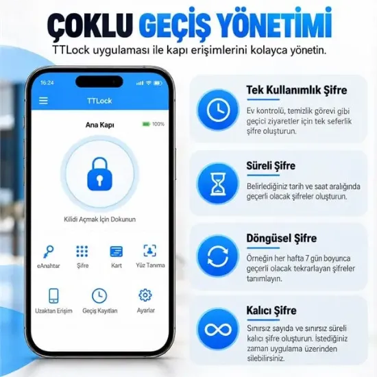Novacom NC-SKV5QR-WP Kart Şifre Yüz Tanıma QR Kodlu Akıllı Geçiş Terminali  resmi