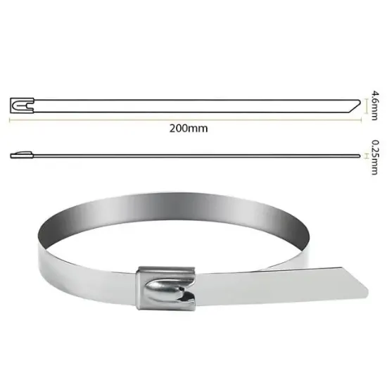 PowerMaster PM-26359 304 Paslanmaz Çelik Kablo Bağı 4.6X200Mm resmi