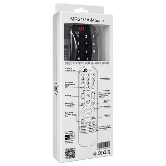 Huayu MR21GA-MOUSE AKB74855401 Netflix-Rakuten-Prime Video-Movies Tuşlu Air Mouse Sihirli Kumanda resmi