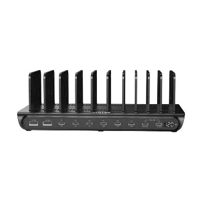 UNITEK UCHARGE 120W 10 BAĞLANTI NOKTALI AKILLI SARJ ISTASYONU (P1230EBK01-EU) resmi