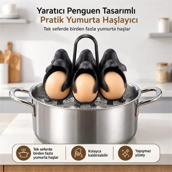 Sunup SN-38917 6 Bölmeli Penguen Tasarımlı Yumurta Haşlama Aparatı resmi