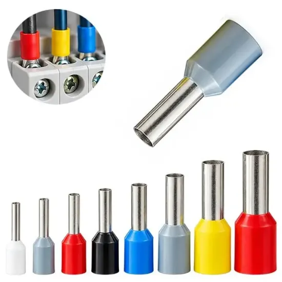 Powermaster PM-39088 4.00mm Gri İzoleli Kablo Ucu Sıkma Yüksük Terminali (100'lü Paket) resmi