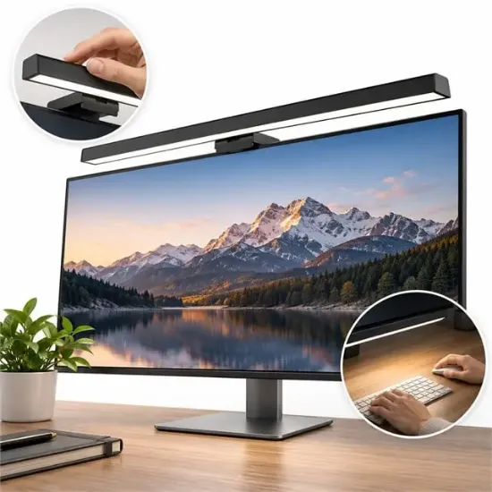 PowerMaster PM-39169 34 Cm Asimetrik LED Monitör Ekran Lambası Kademesiz Parlaklık Ayarlı 3 Renk Modlu resmi